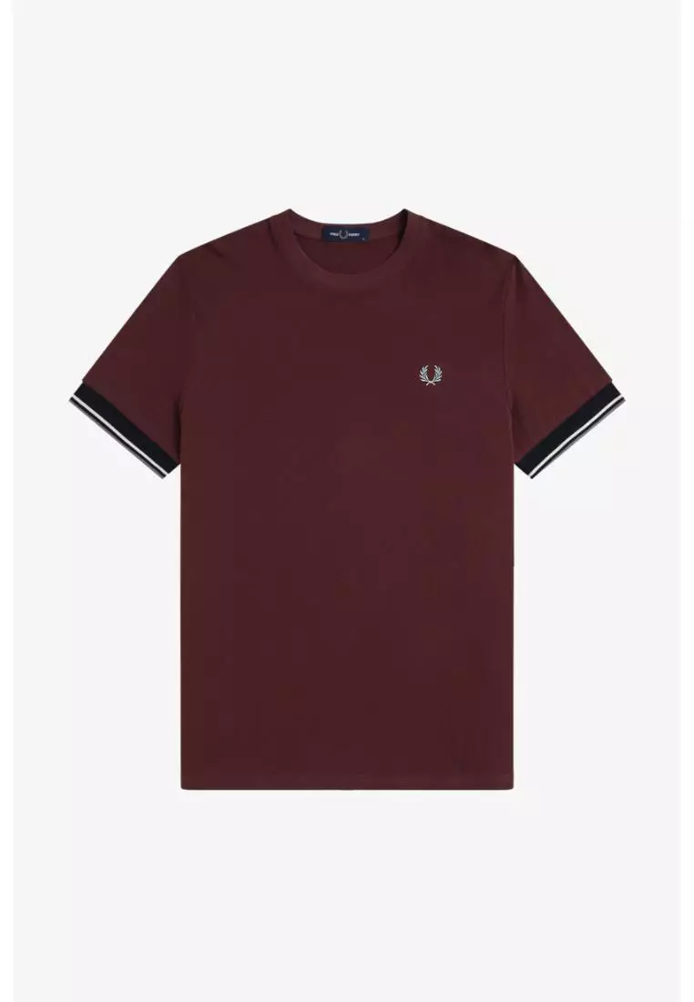 Buy Fred Perry Fred Perry M2396 Twin Tipped Cuff T-Shirt (Oxblood