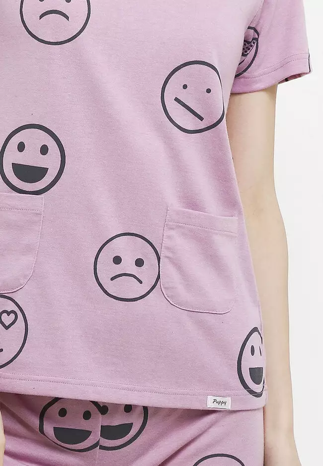 Pyjama Short Sleeve Short Pants Pocket Sleepwear