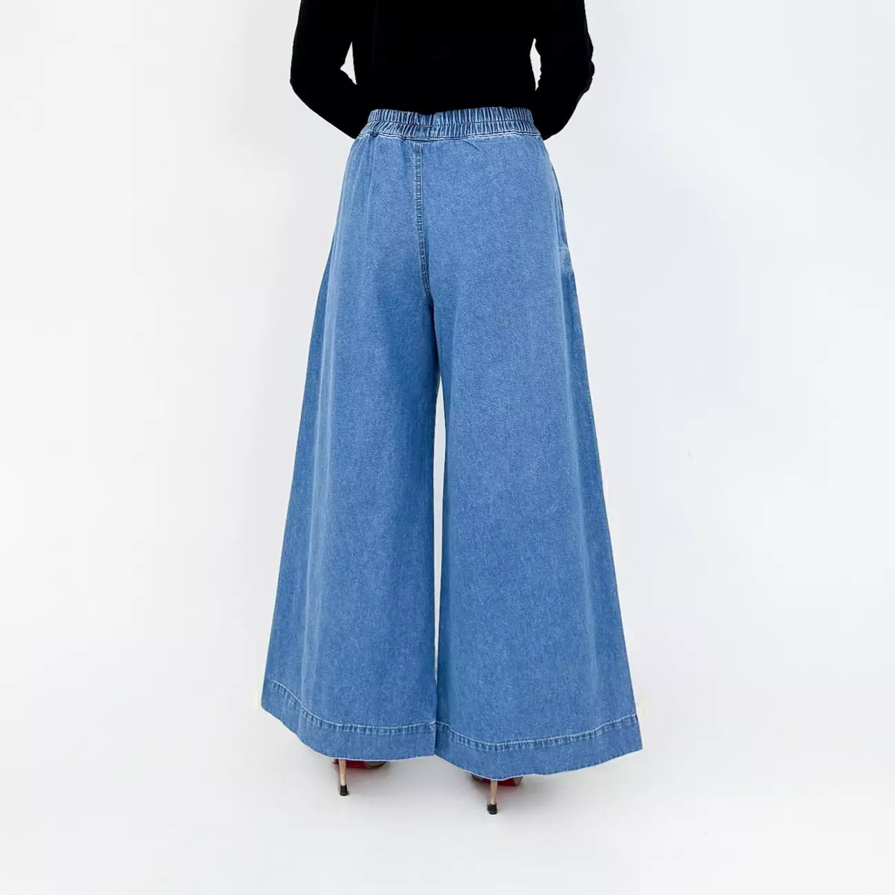 Lizzy Loose Denim Pants - Celana Jeans Wanita Panjang 102 cm BIRU MUDA
