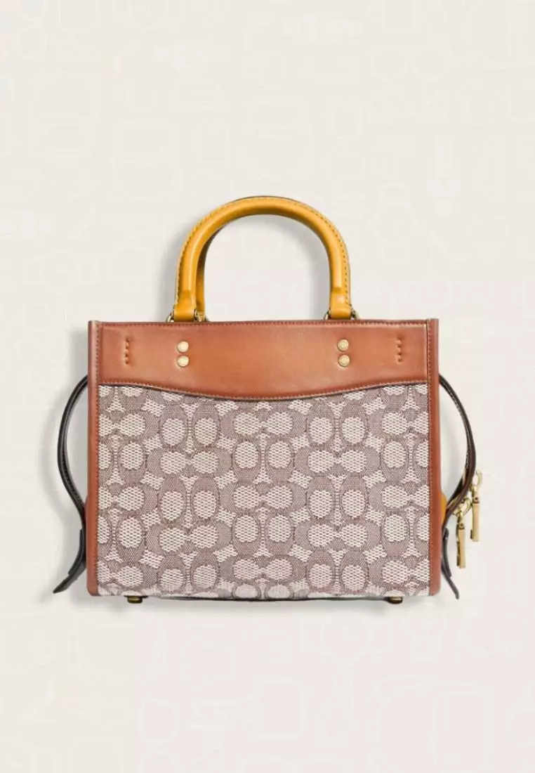 Coach Rogue 25 In Signature Textile Jacquard Cocoa Burnished Amb