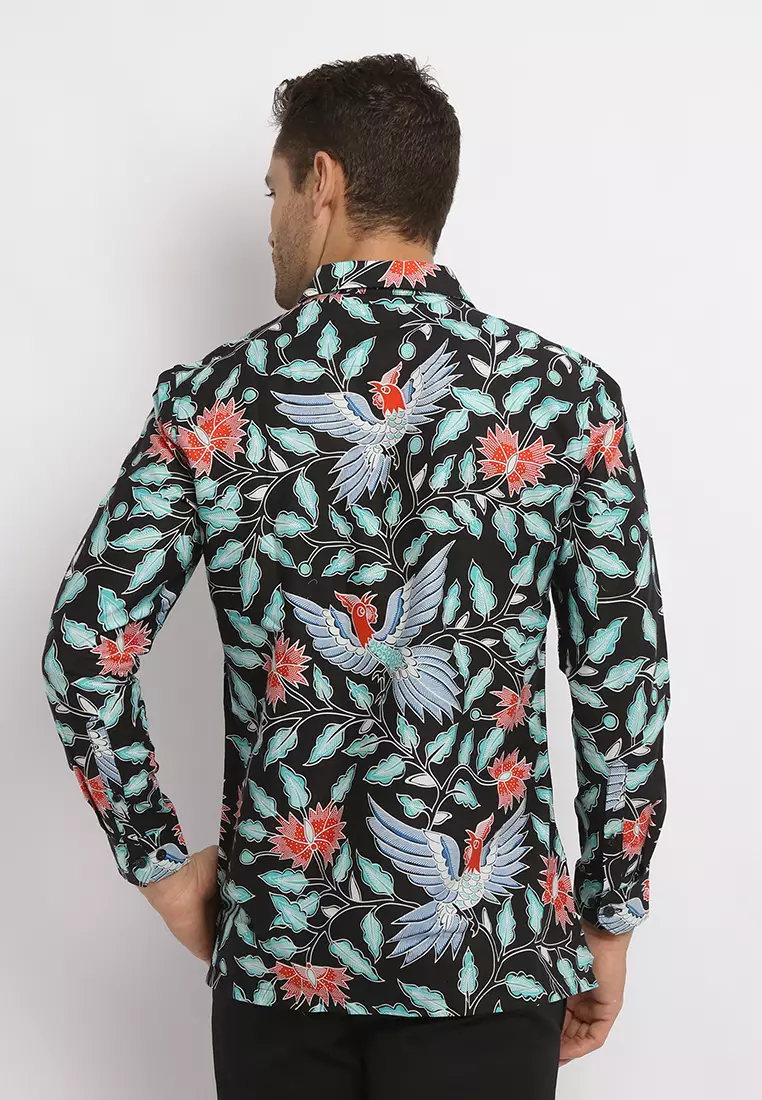 MAGINOT DAVANKA BLACK Batik Slim Fit Lengan Panjang