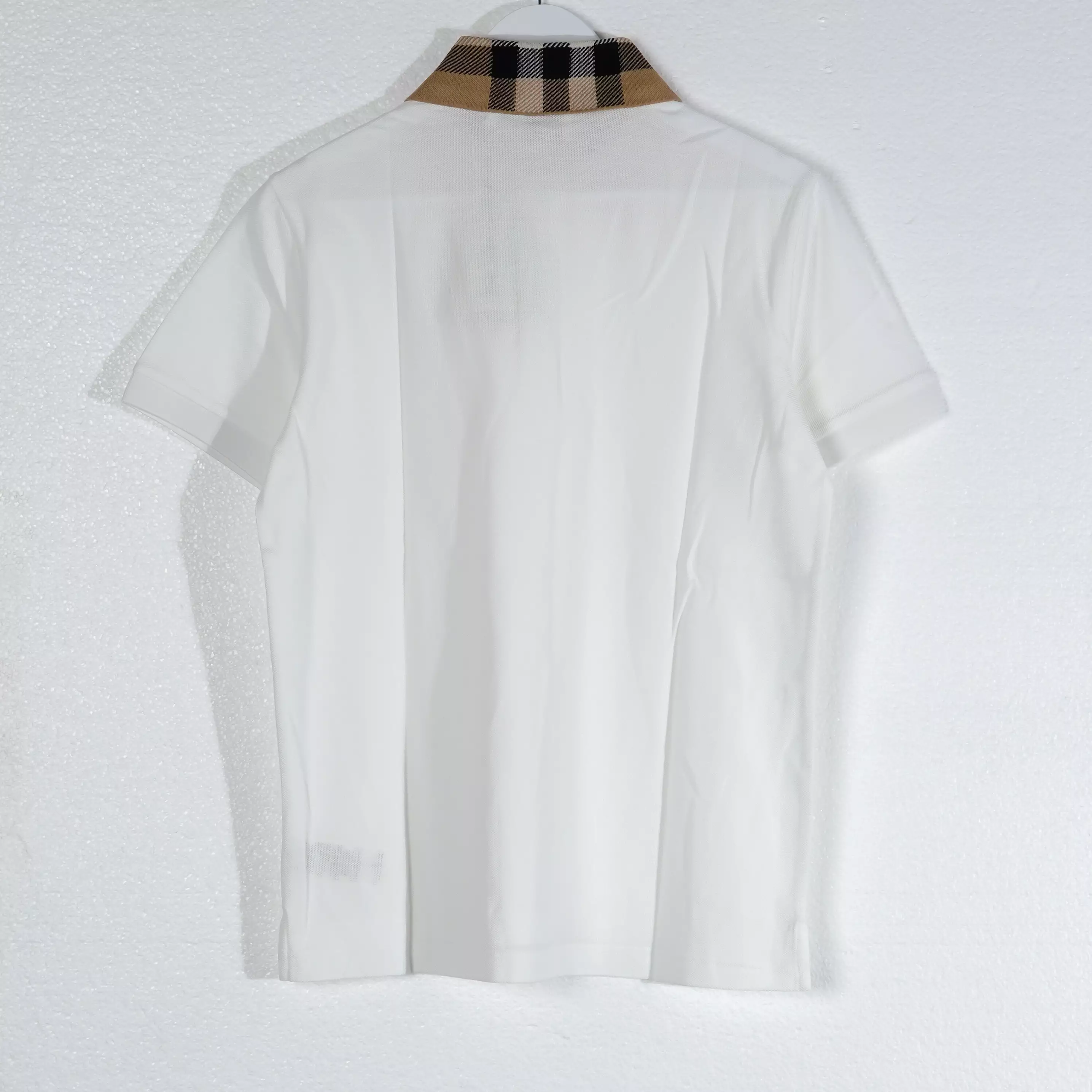 Polo BURBERRY CHECK COLLAR BEIGE WHITE POLO 100% ORIGINAL
