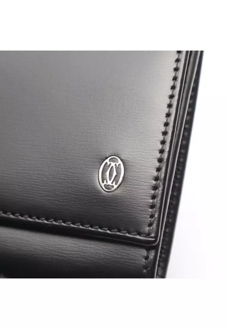 Pre-Loved Cartier Pasha coin purse leather black