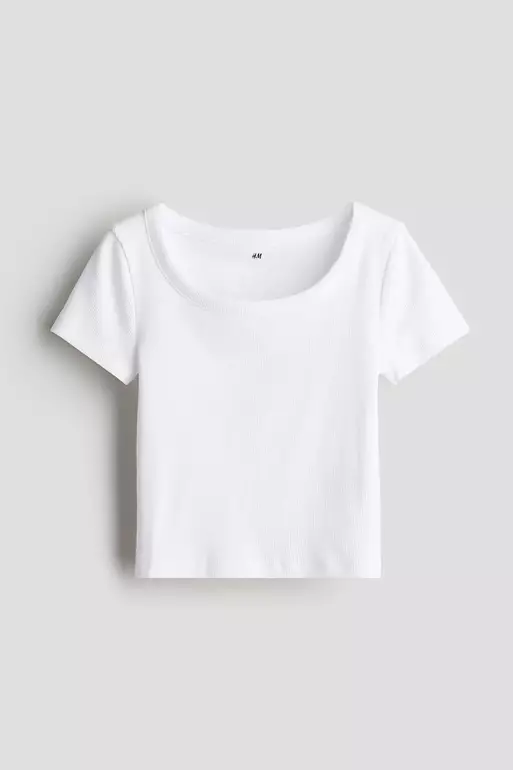 Ribbed jersey top
