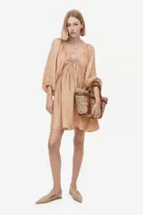 h&m long lyocell blend dress Lyocell-blend kaftan dress
