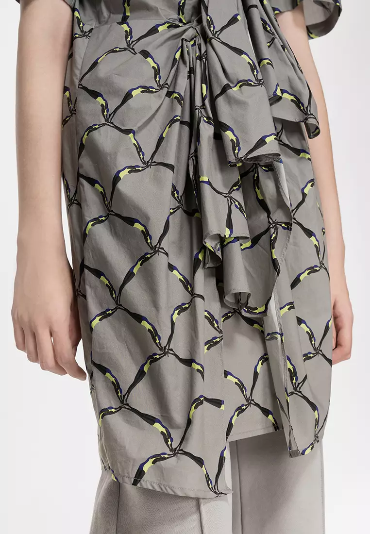 X型寬鬆前衛極簡通勤短袖連衣裙