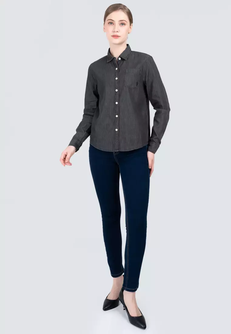 Polo Haus - Women’s Signature Fit Denim Long Sleeve Shirt WWLSV001