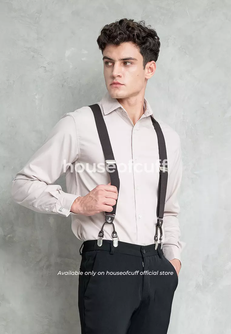 Houseofcuff Suspender Ikat Pinggang Tali Jojon Besar Coklat Tua A19