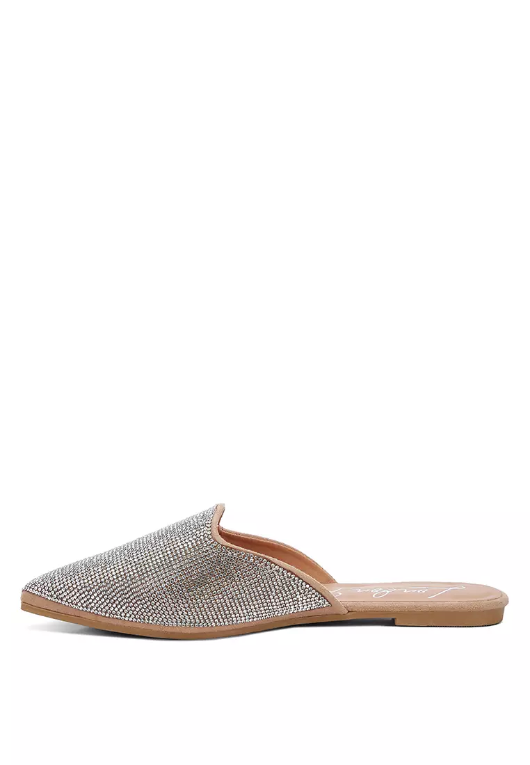 Buy London Rag Beige Rhinestones Mules Online | ZALORA Malaysia