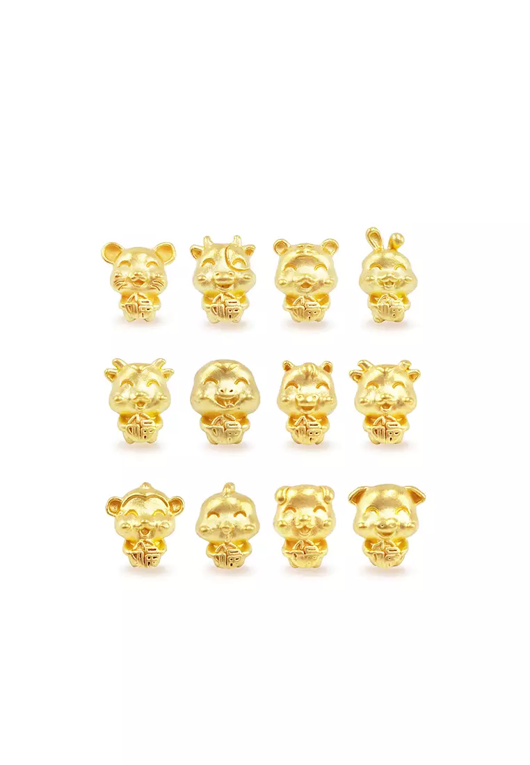 999.9/24K足金 3D 12生肖吊飾 - 羊 B649H