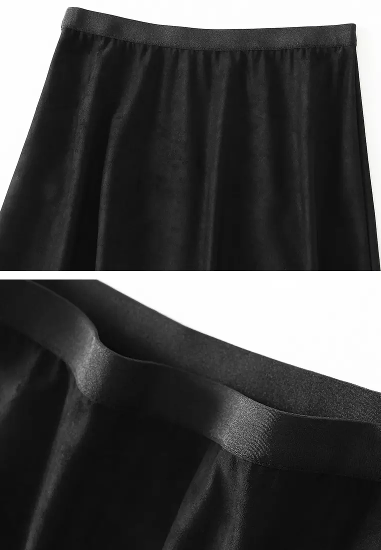 ‌Draped Suede Umbrella Skirt AF-2218