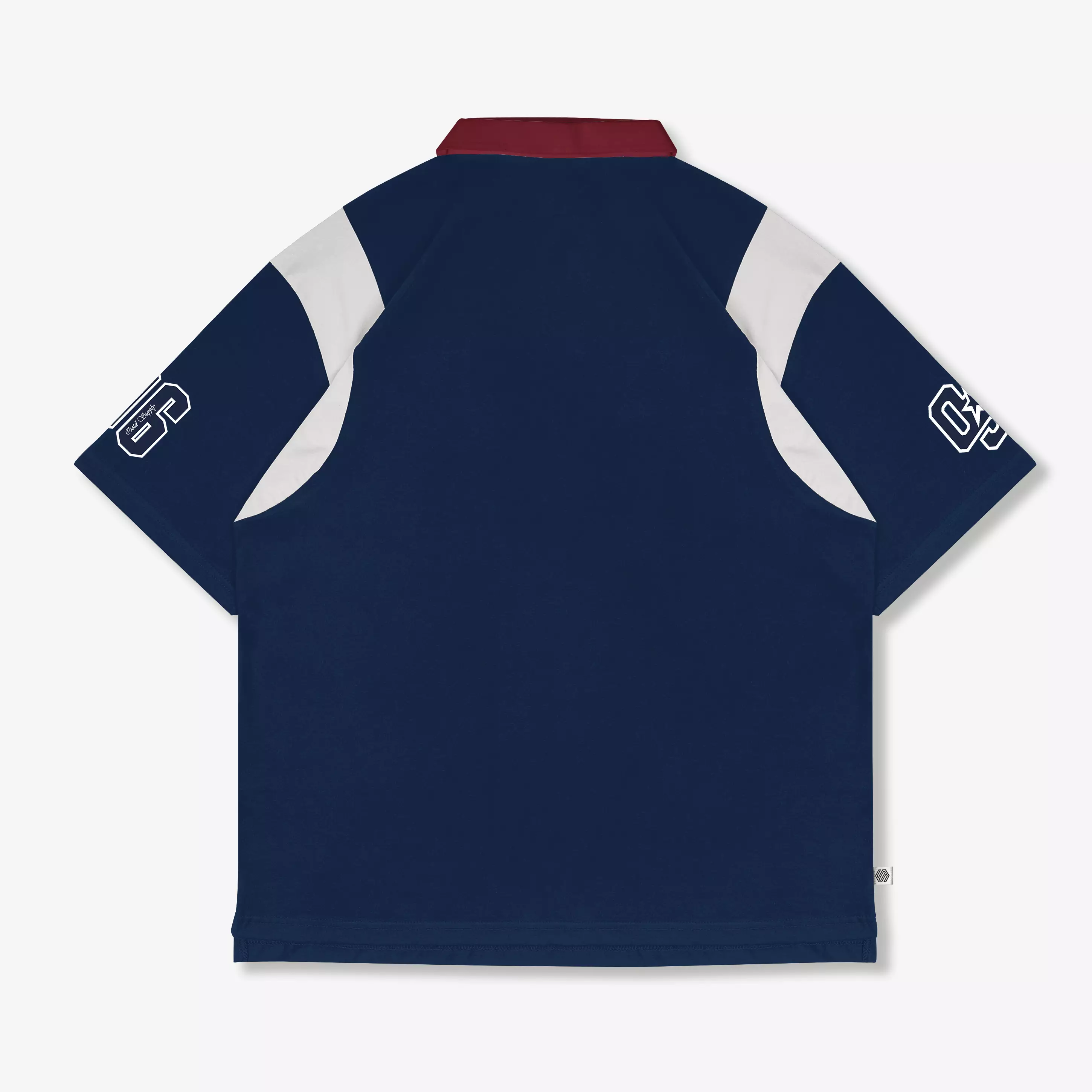 OOTDSUPPLY Oversize Rugby Polo Shirt Infinite 96 Navy-Red | Kaos Polo Pria dan Wanita OVZ-PSRNR025