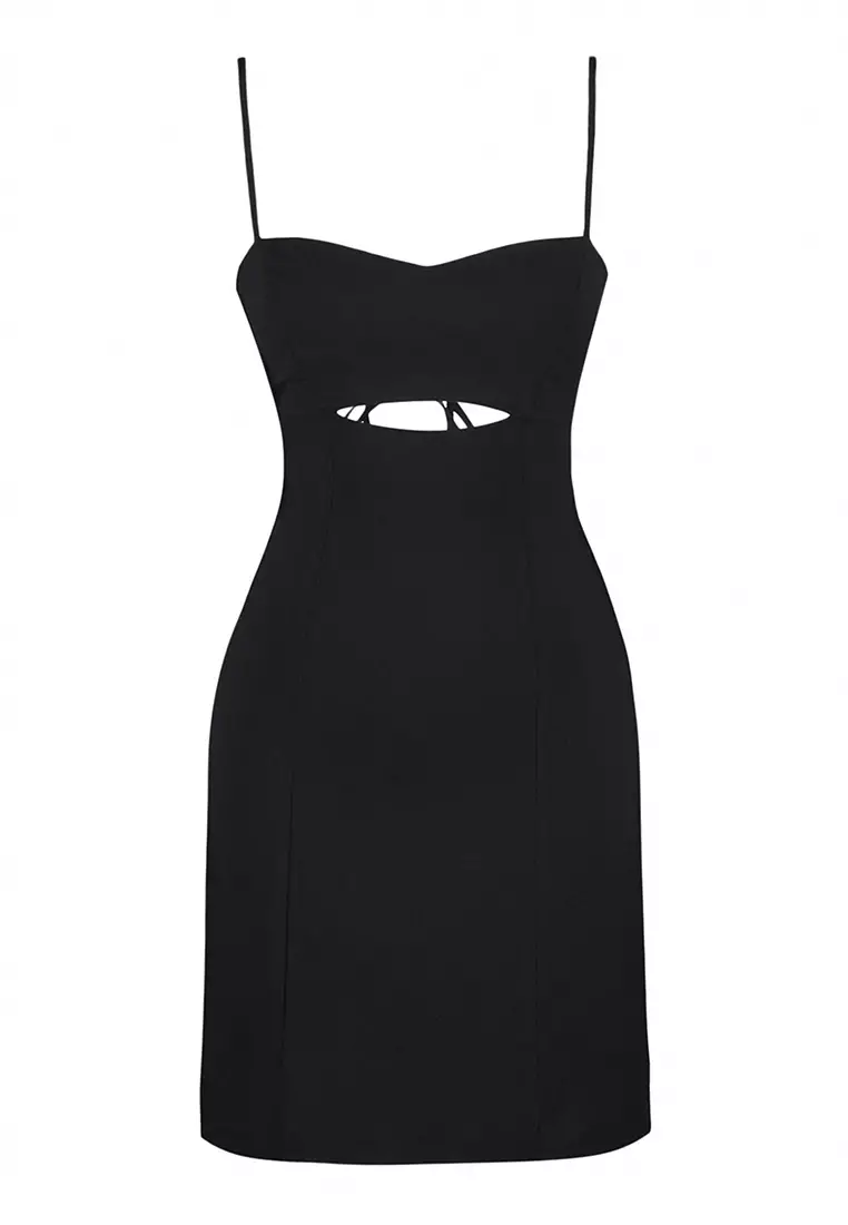 Buy Trendyol Fitted Mini Cut Out Detail Dress Online | ZALORA Malaysia