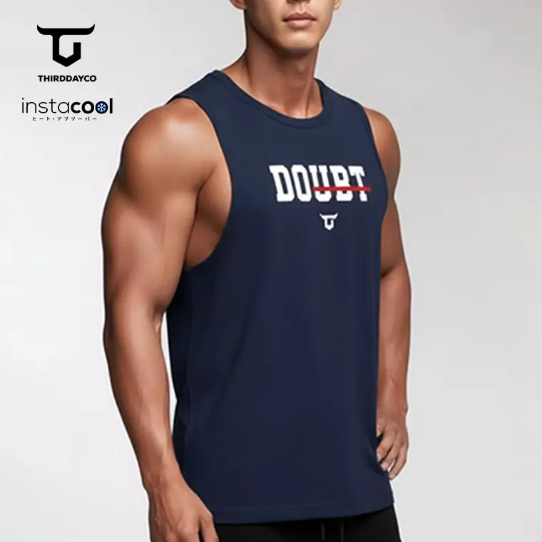 THIRDDAY Kaos Singlet Gym Pria SVN Instacool "doubt" navy MTY56
