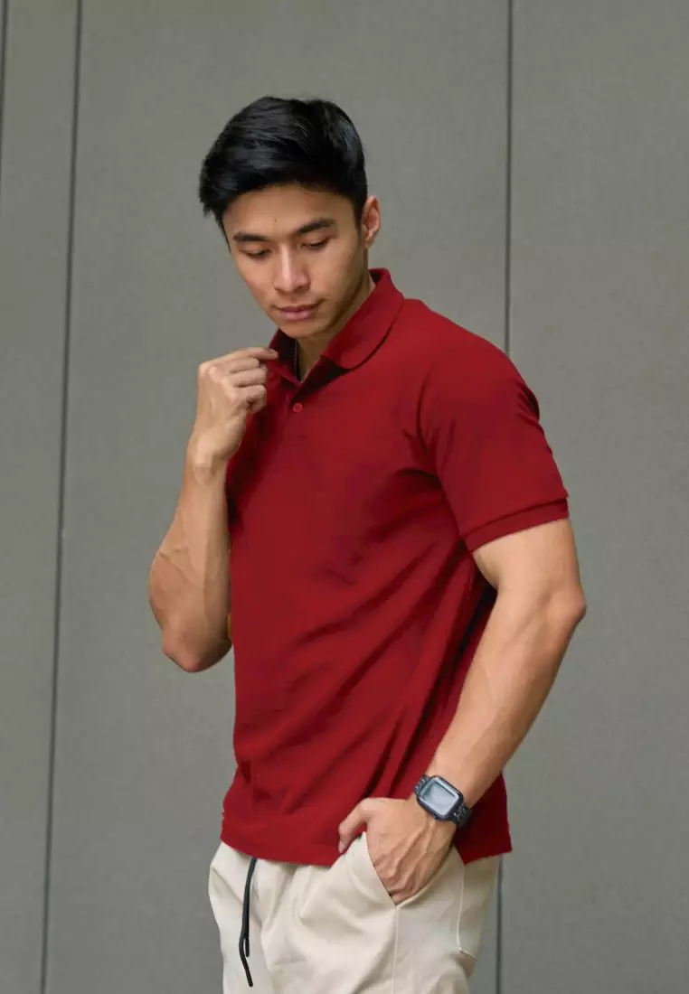 Kale Park Maroon / Kaos Polo Pria Lengan Pendek Kerah / Polo Shirt Slim Fit