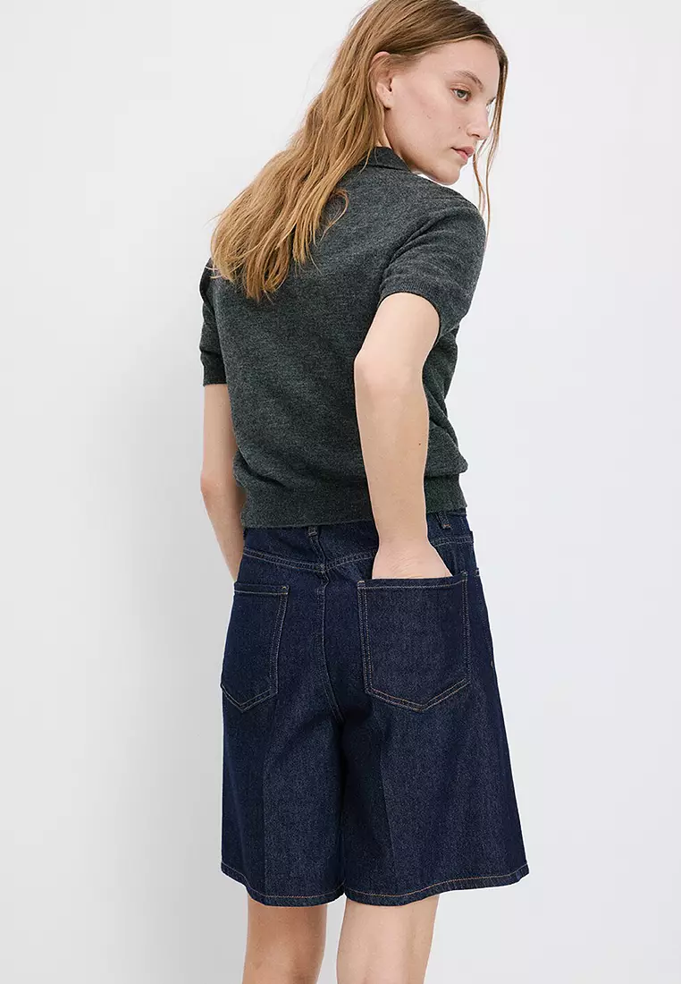 High-Waist Straight-Fit Denim Shorts