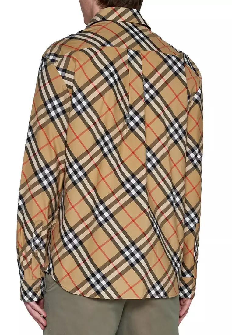 Buy Burberry Check Cotton Shirt in Sand Online ZALORA Malaysia