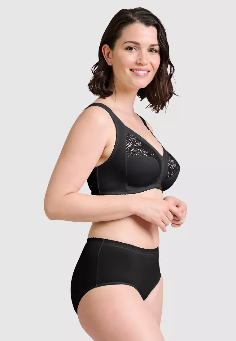 Sans Complexe Clara Front Closure Wire-free Lace Bra - White - Curvy