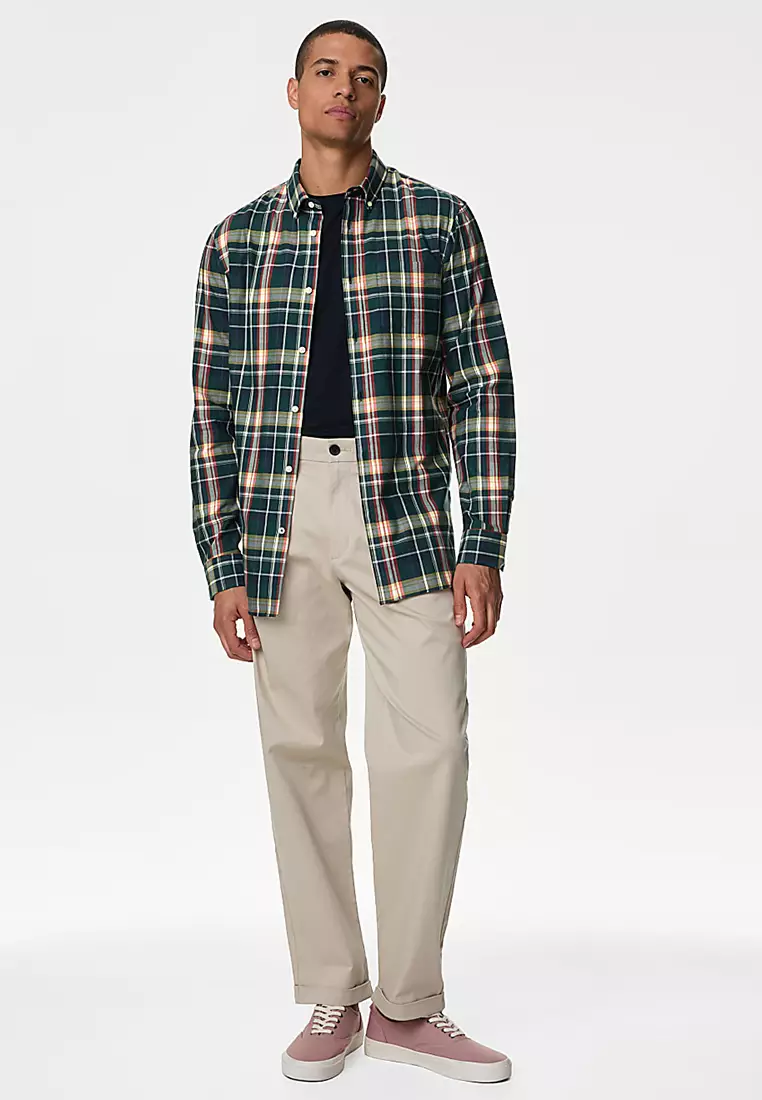 Cotton Rich Check Oxford Shirt