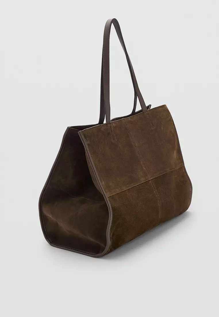 Suede Leather Shopper Bag