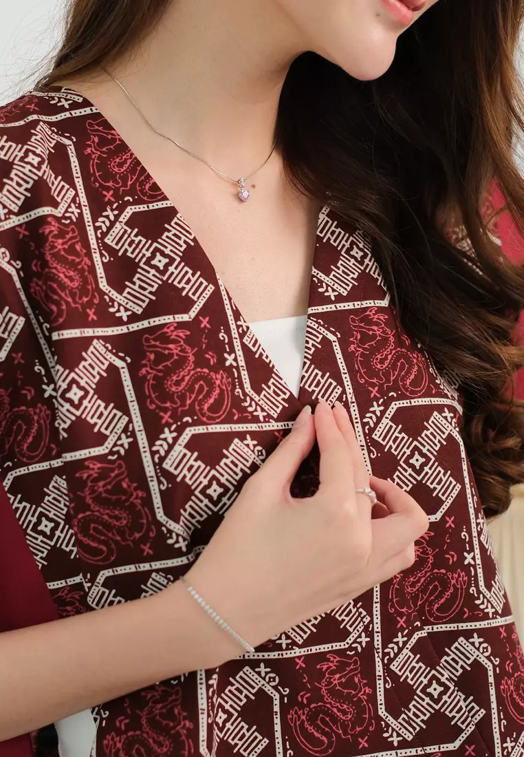 My Aksa Batik Wanita Vest Outer Naga Cita Red