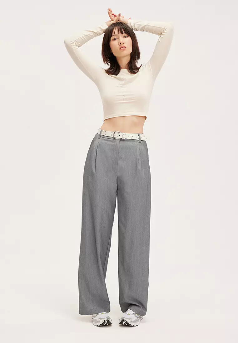 Buy Monki High Waist Wide Leg Trousers Online