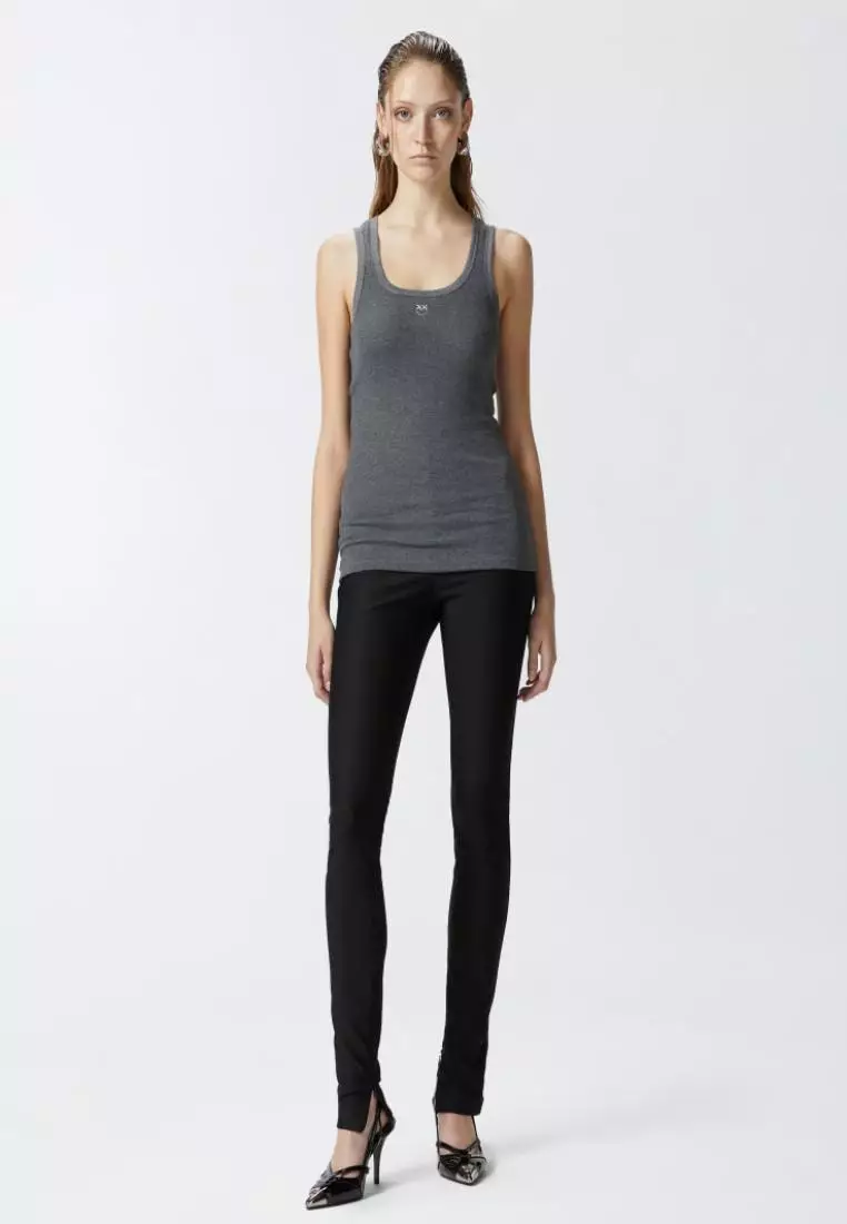 Ribbed tank top with logo