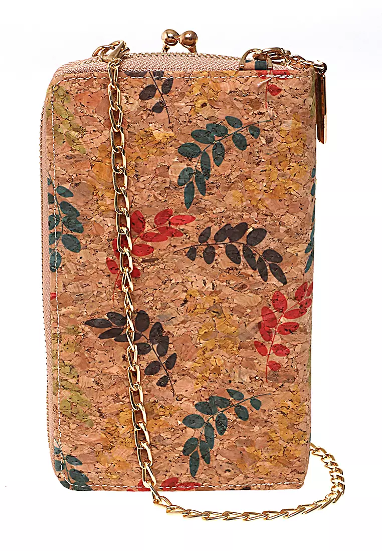 Tas Selempang Wanita Leaf Motive Dompet Sling Bag Multifungsi Many Slot Material Kulit Leather ORIGINAL