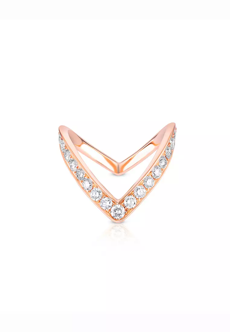 Buy Mulia Jewellery V Diamond Ring 0.65ct. tw. in 18K Rose Gold
