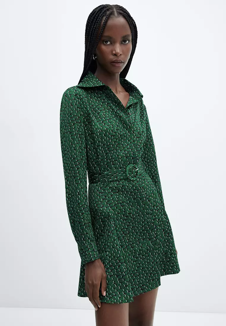 Mango green dress sale