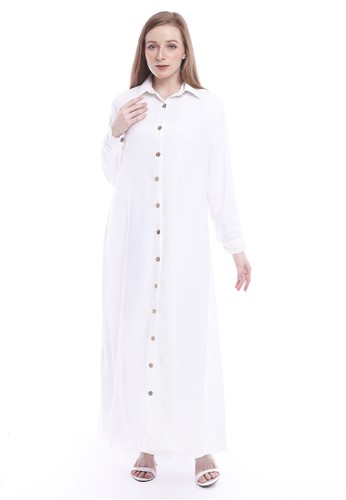 Jual Evernoon Alma Long Dress Plain Wanita Design Elegant Lengan