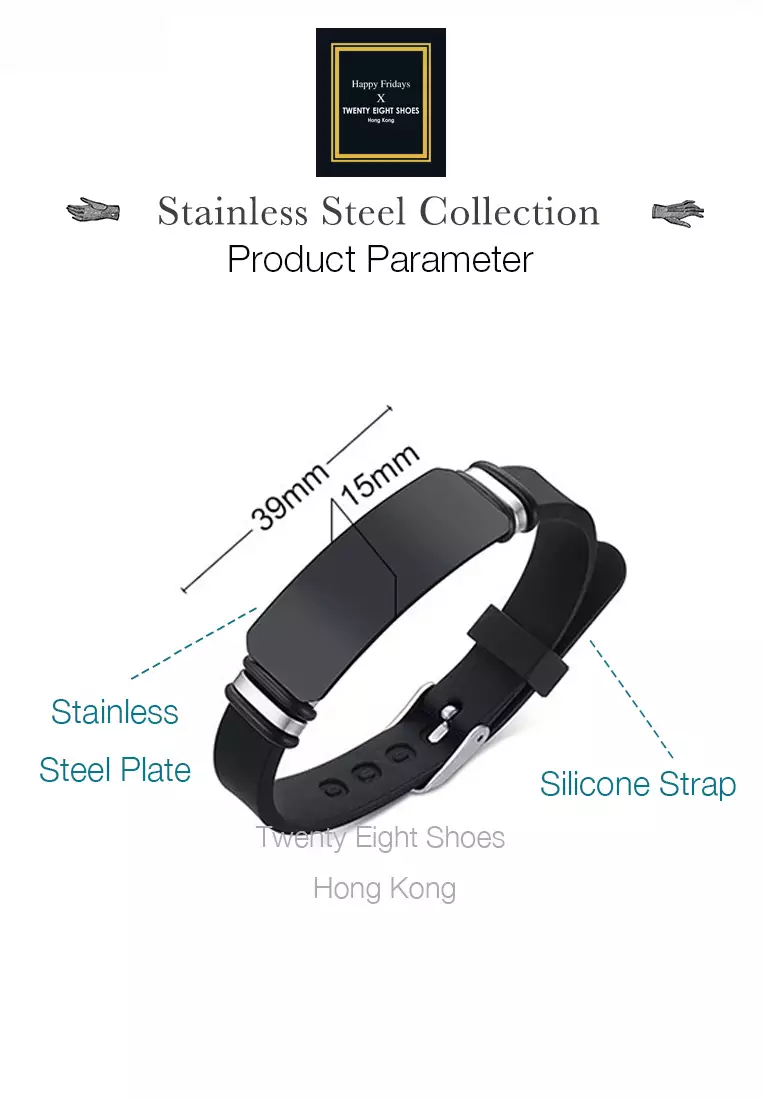 Titanium Steel Curved Plate Silicone Bracelet JW QX-109