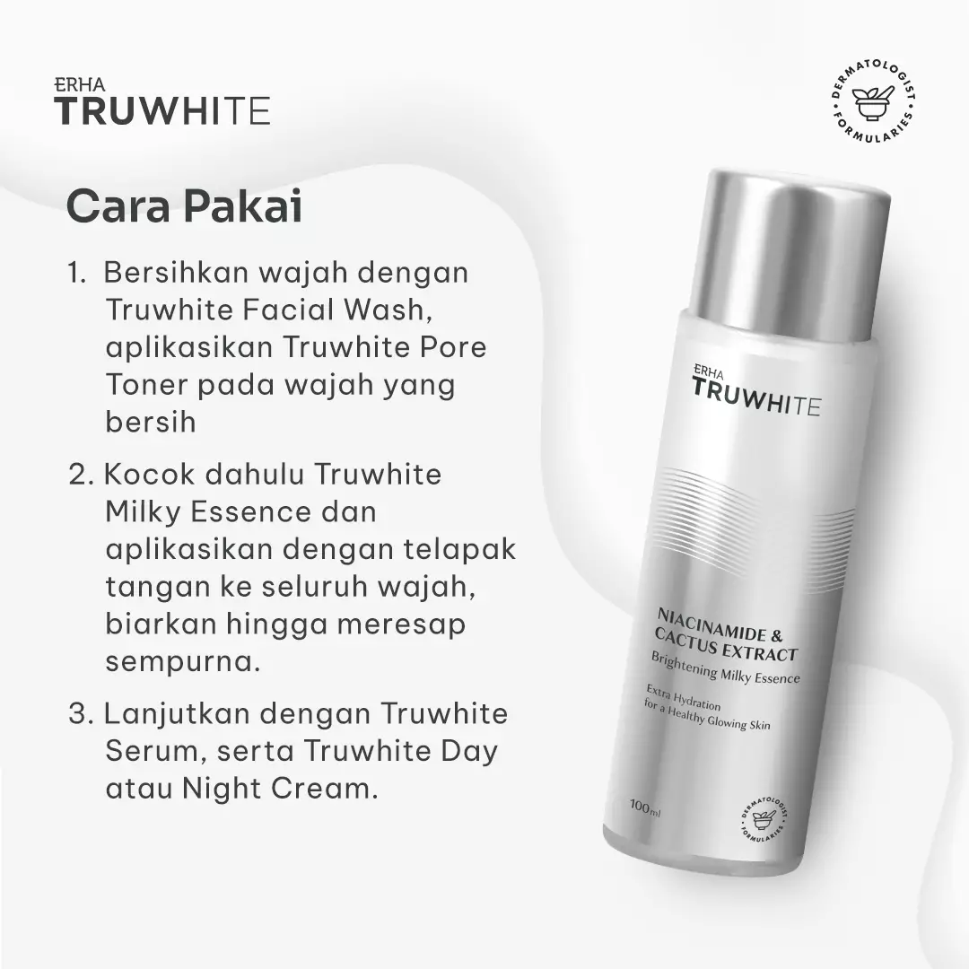 ERHA Truwhite Brightening Milky Essence 100ml - Essence Pencerah Wajah