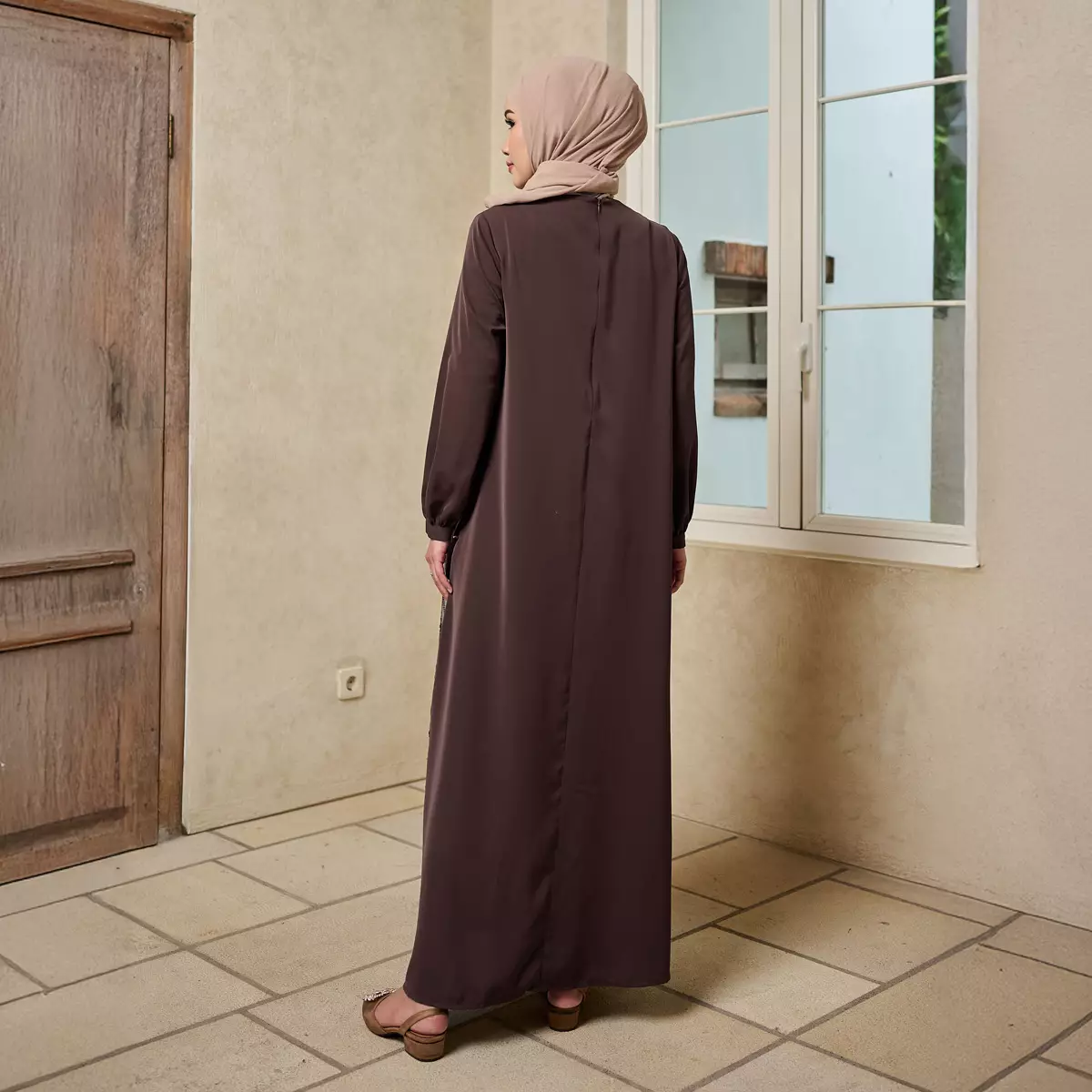 [Raya Collection] ZM Zaskia Mecca - Binora Gamis Wanita Brown | Jejak Teduh Series Arta Pusaka | Koleksi Ramadhan Series