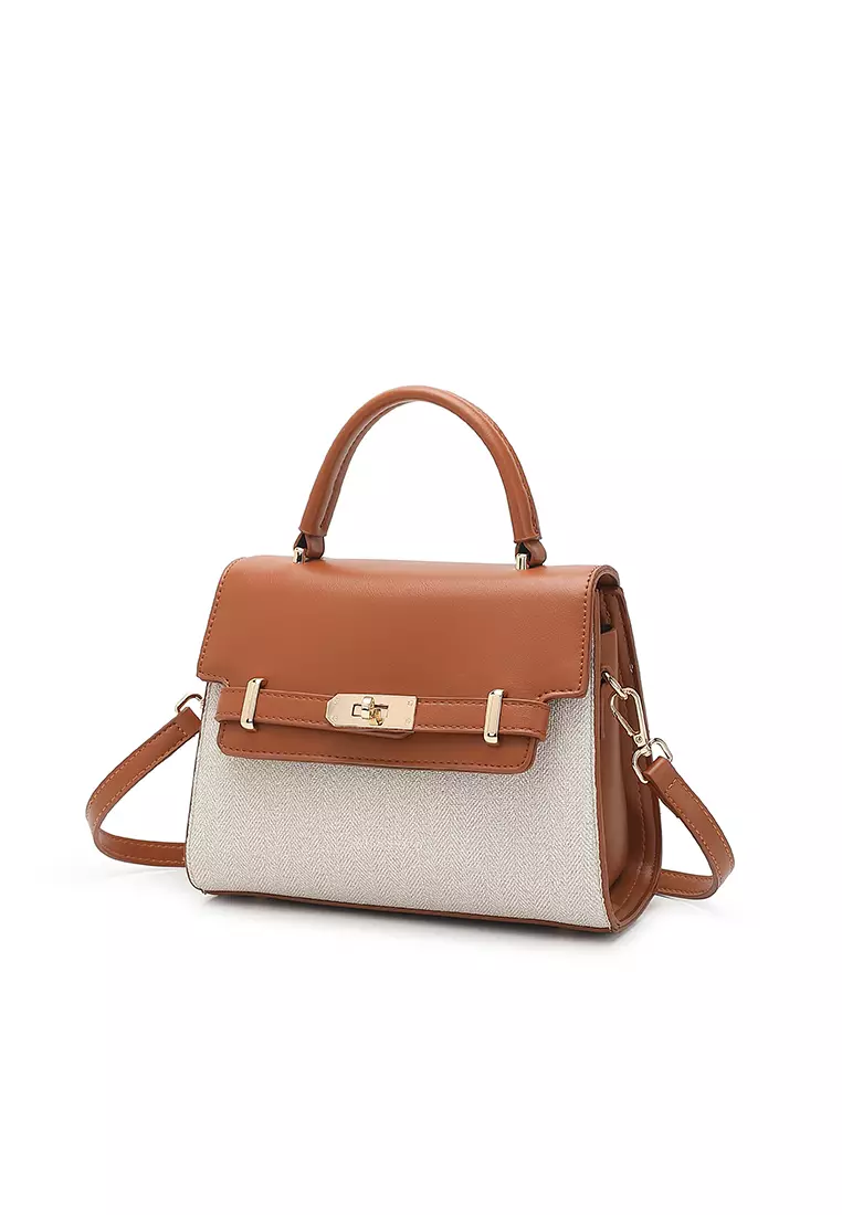 Women's Top Handle Bag / Sling Bag / Crossbody Bag / Shoulder Bag - Off White