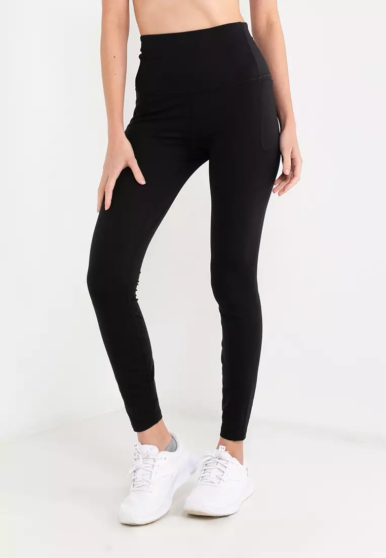 Calvin Klein Women's Logo High-Waist Leggings, Black/Silver Iridescent, M
