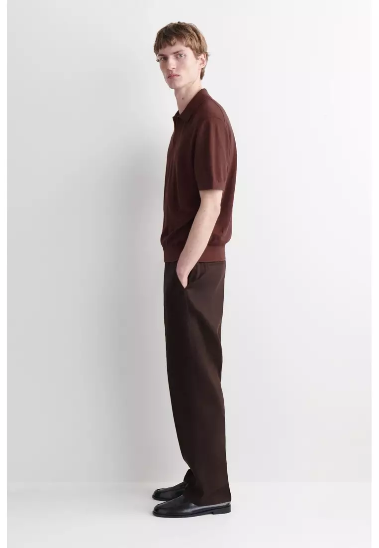 KNITTED LINEN POLO SHIRT