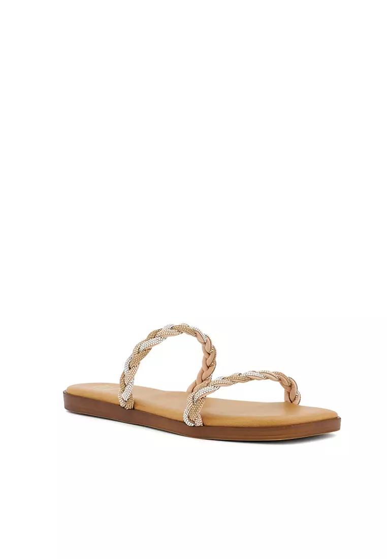 Discount on Dune London  shoes - SKU: Late Braided Strap Flat Sandals Multi