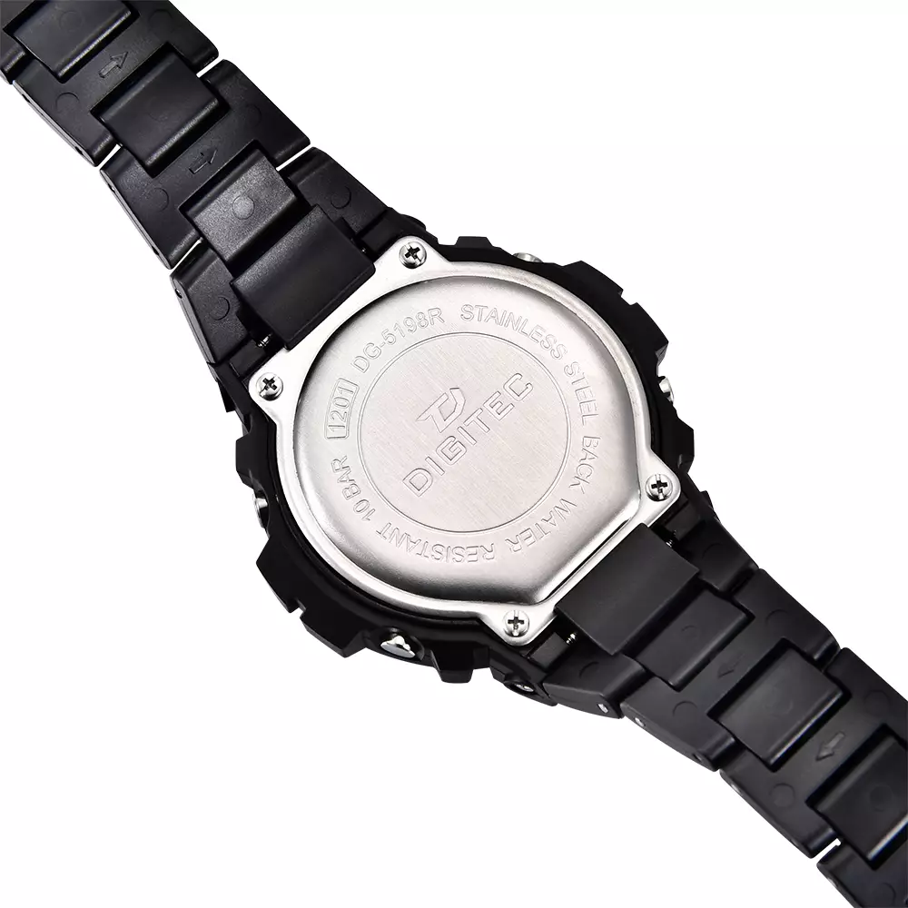 DIGITEC Jam Tangan Pria Digital DG-5198R with Digital Features BK-4B Black