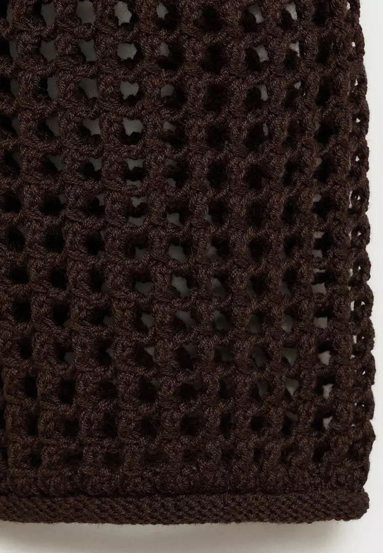 Long-Sleeved Crochet Sweater