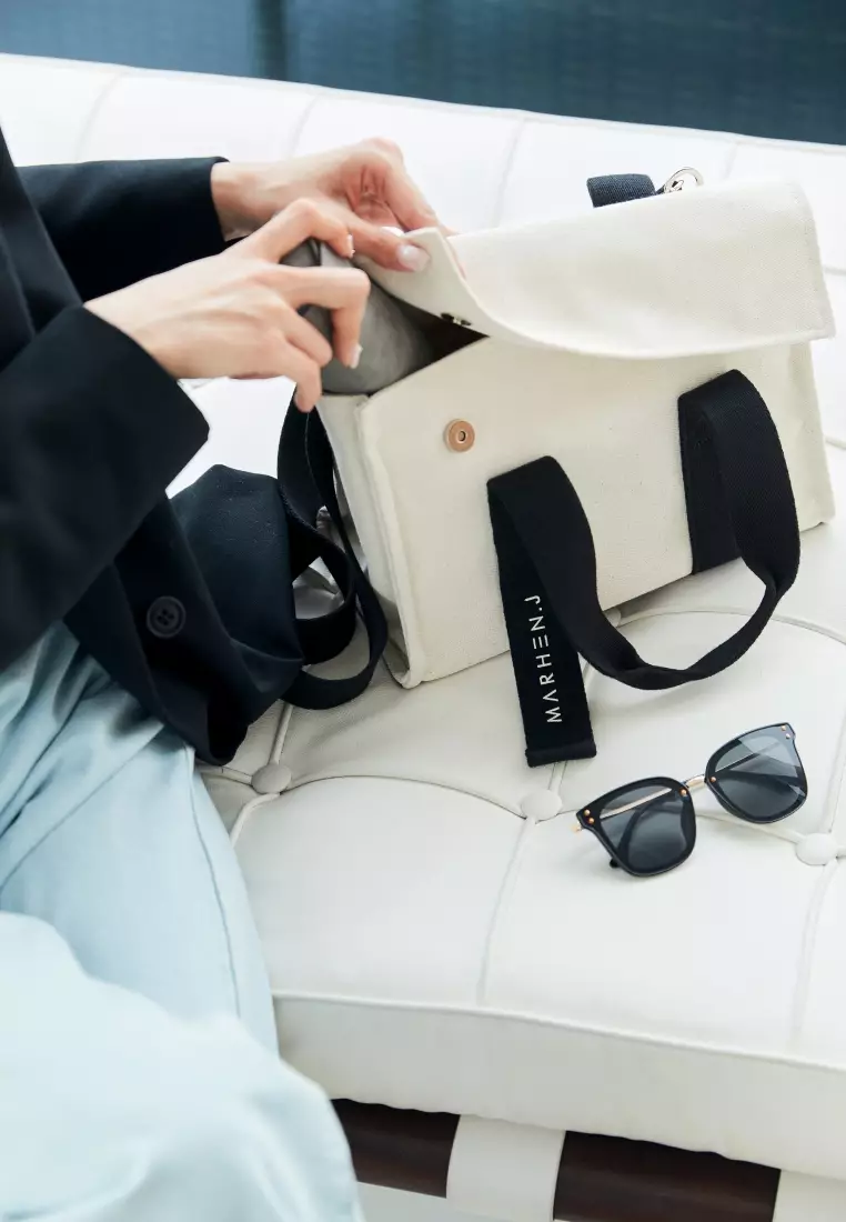 ROY MINI Canvas Crossbody Bag Ivory