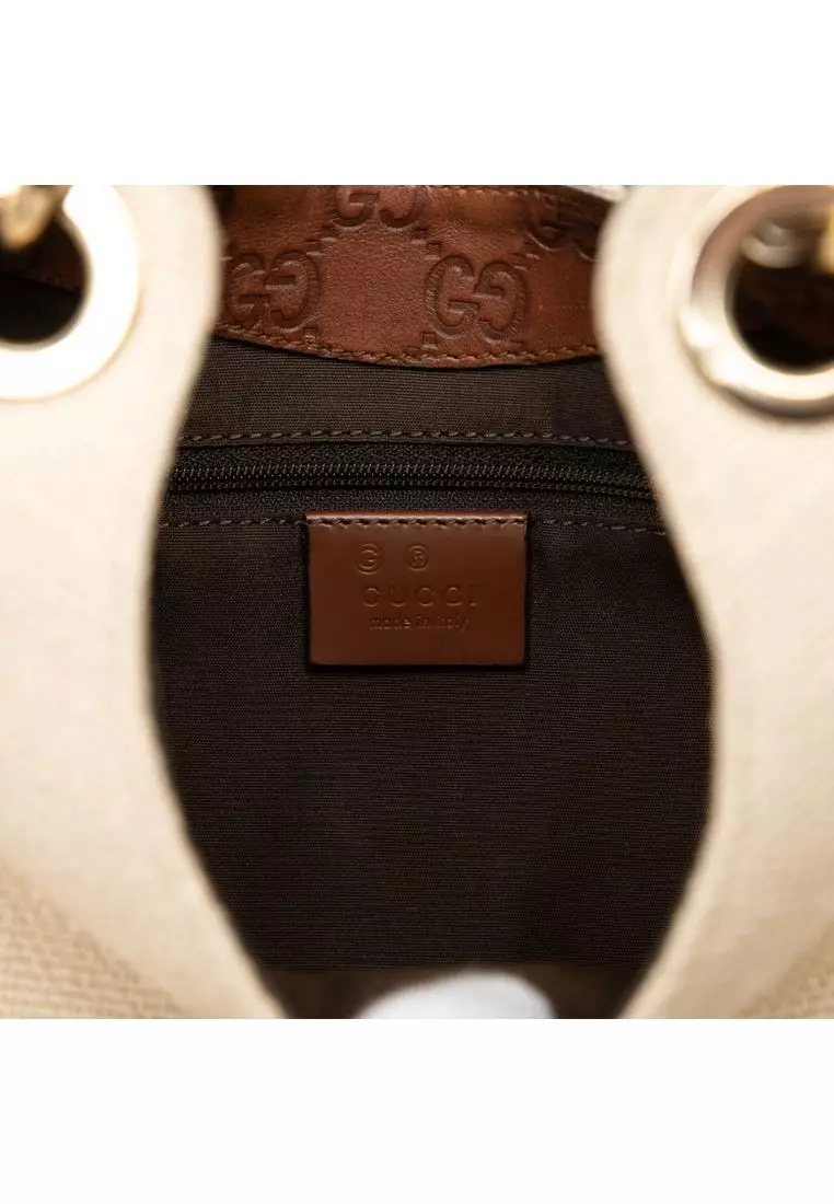 Pre-Loved Gucci Guccissima Trimmed Canvas Colbert Shoulder Bag
