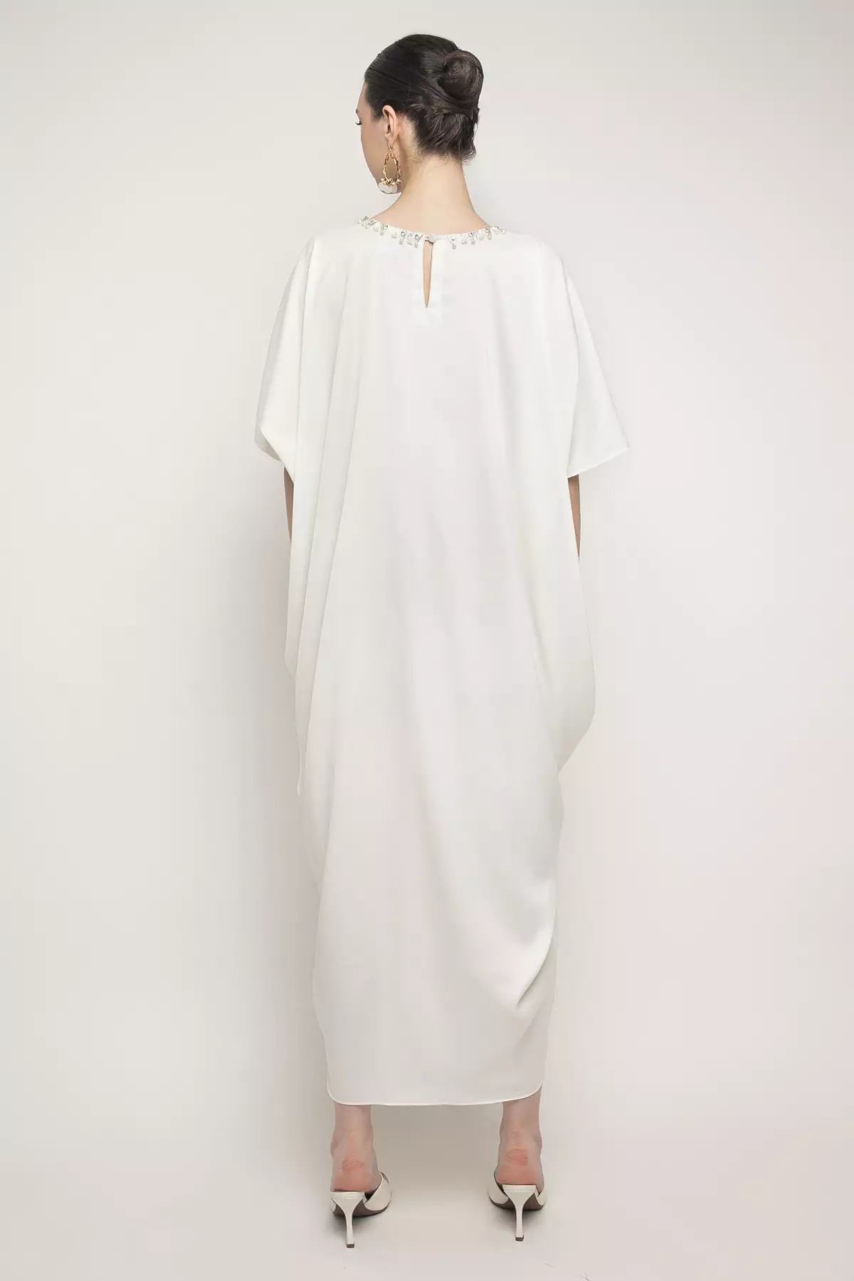 Nabila Kaftan Dress in Off White