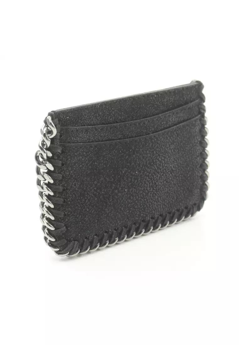 Pre loved STELLA MCCARTNEY Falabella Shaggy dia card case Fake leather black