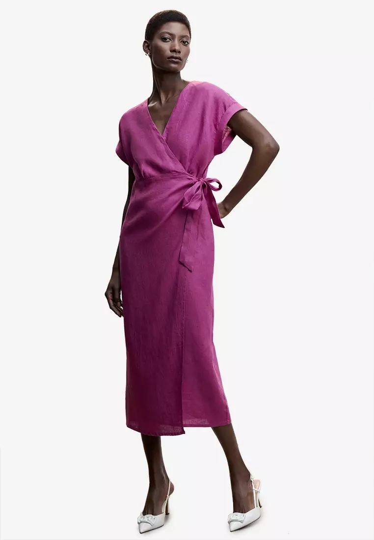 Mango linen outlet dress