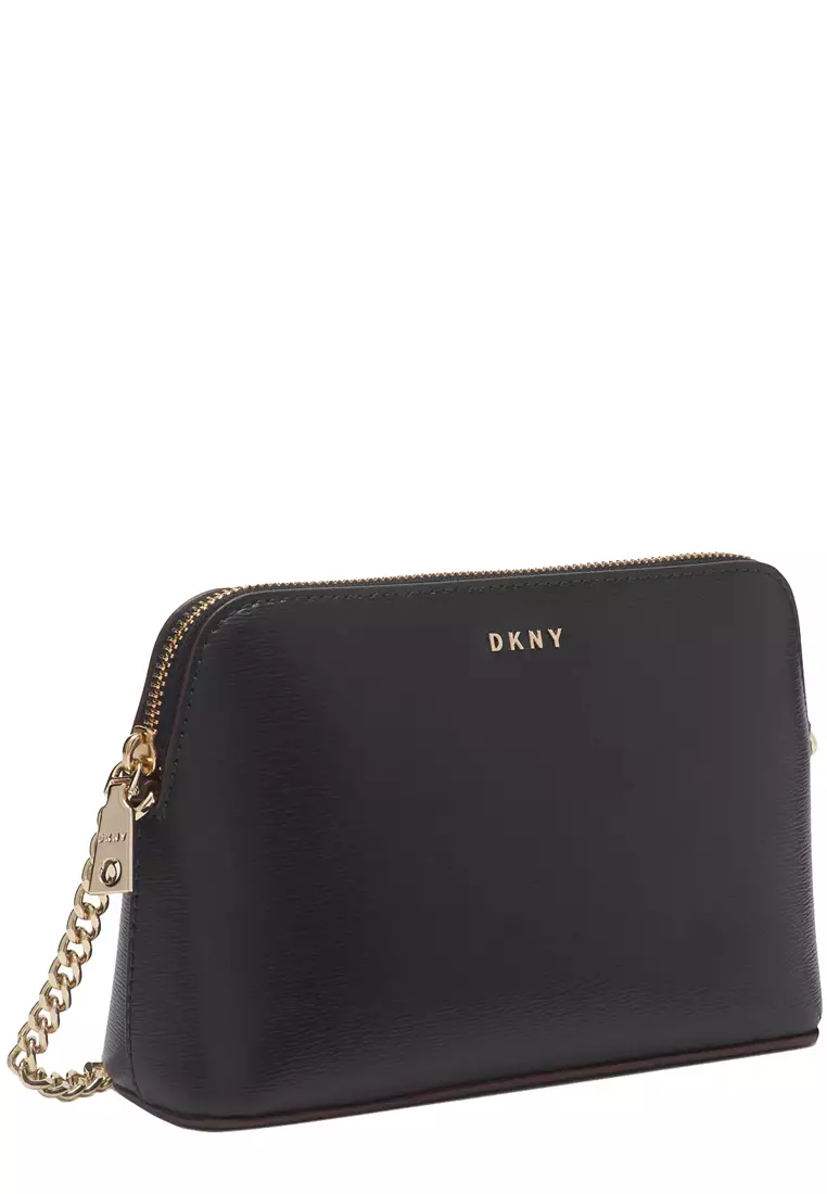 DKNY Bryant Dome Chain Strap Crossbody Bag, Small Purse, Cow leather, white