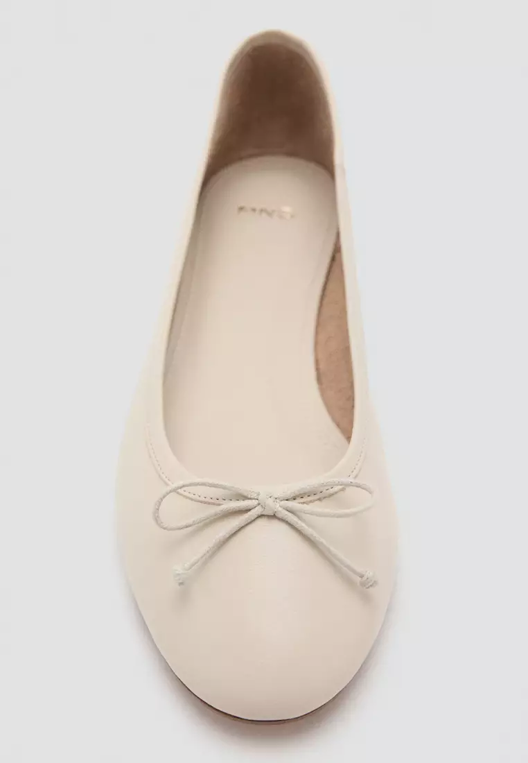 Leather Ballet Flats with Bow