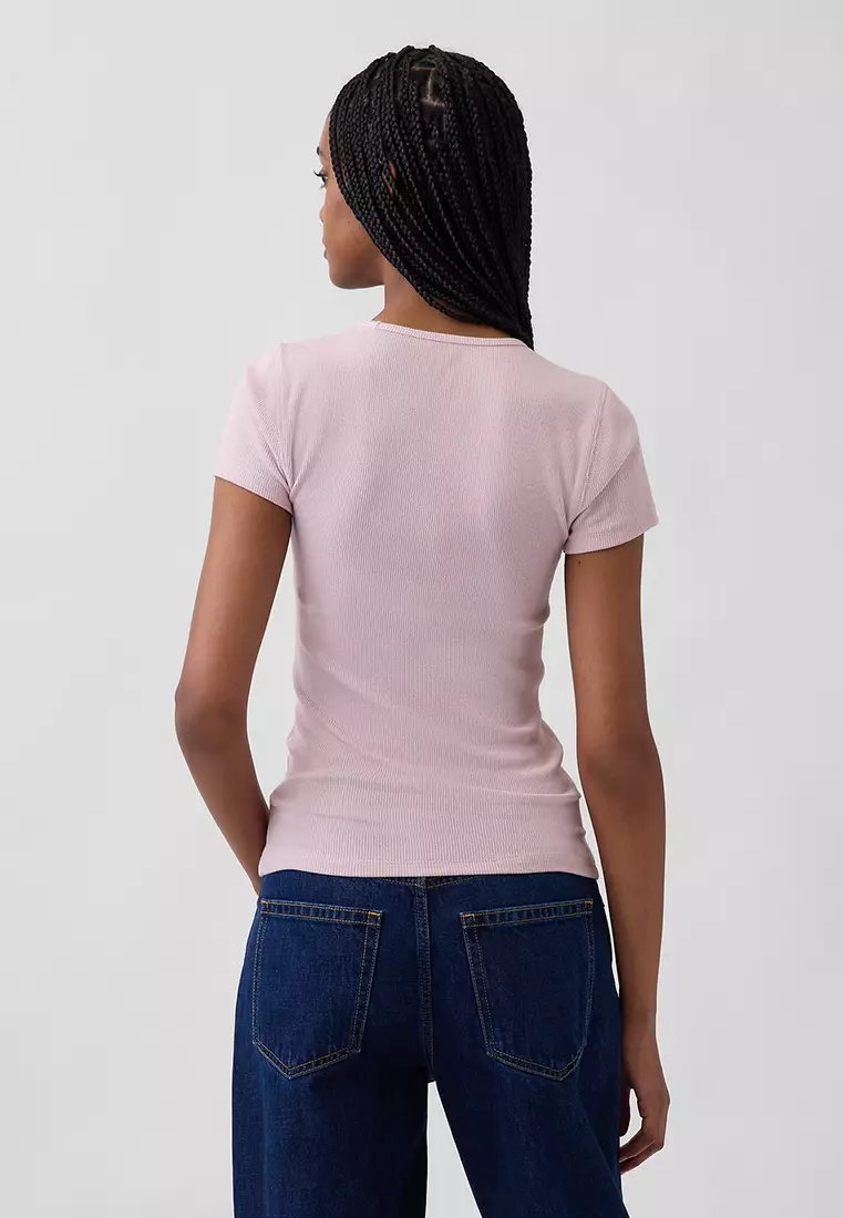 Modern Ribbed Logo T-Shirt