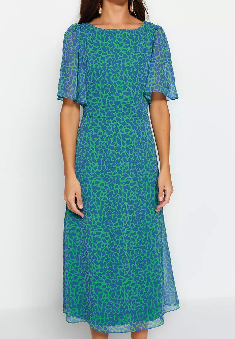 Patterned Midi Dress