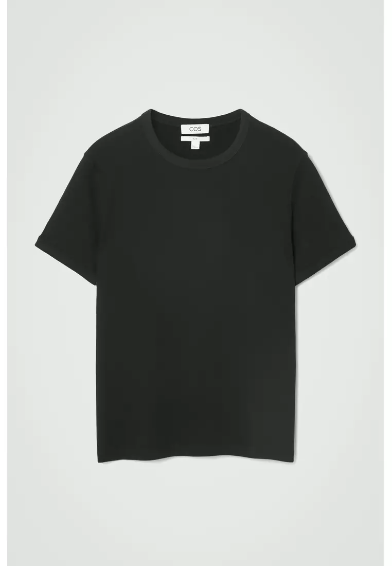 SLIM RIBBED COTTON T-SHIRT